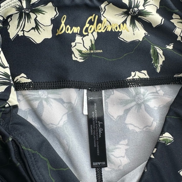 Sam Edelman High Waisted Floral Cropped Leggings Size L - Picture 2 of 10